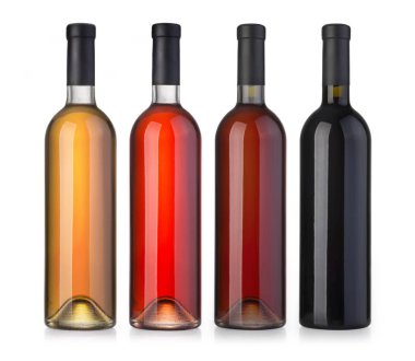 şarap şişesi kümesi