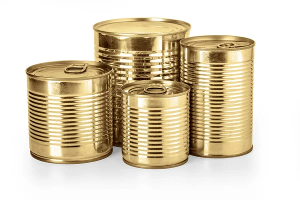 Metal cans on a white background — Stock Photo, Image