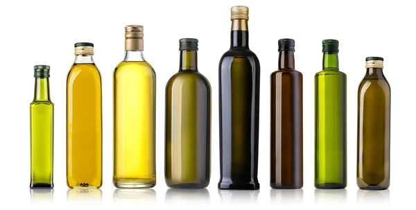 Botella de aceite de oliva sobre blanco — Foto de Stock