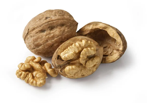 Nueces aisladas en blanco — Foto de Stock