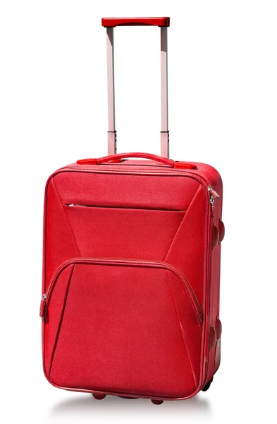 Koffer rot isoliert — Stockfoto