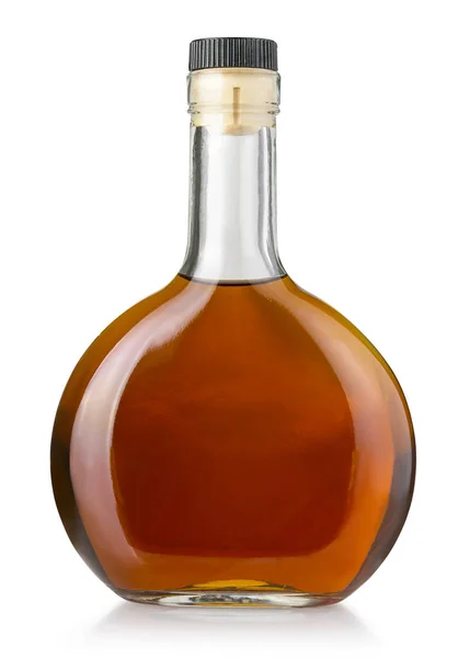 Bottiglia di whisky su bianco — Foto Stock