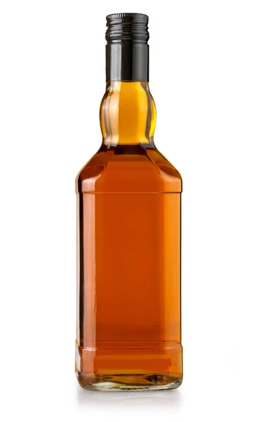 Μπουκάλι ουίσκι σε λευκό — Φωτογραφία Αρχείου