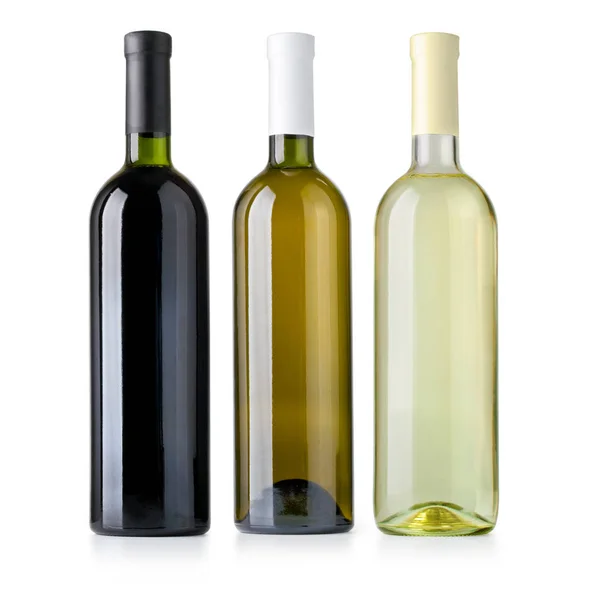 Vinflaskor isolerade — Stockfoto