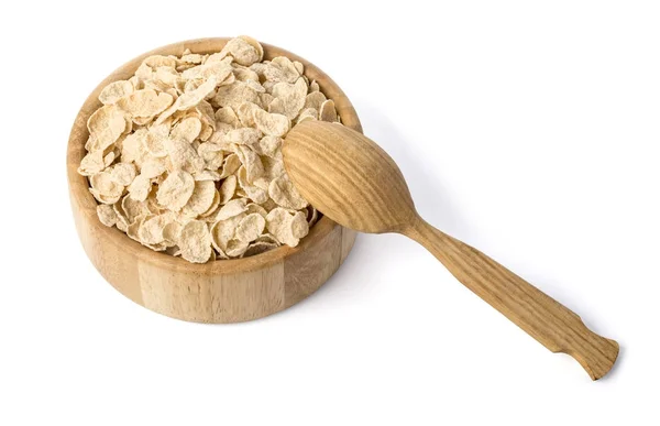 Oat cereal in a wooden bowl — Stock Photo, Image