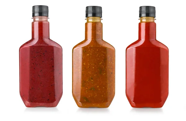 Barbecue sauces in  bottles — Stock Photo, Image