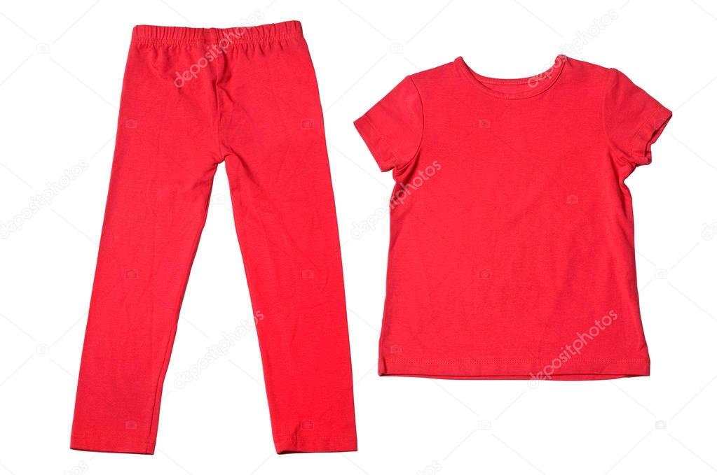 Red T-shirt and pants 