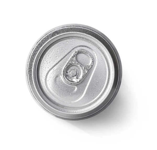 Metallic can on white background — Stock Photo, Image