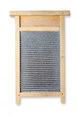 Vintage washboard isolated on white backgroun clipart
