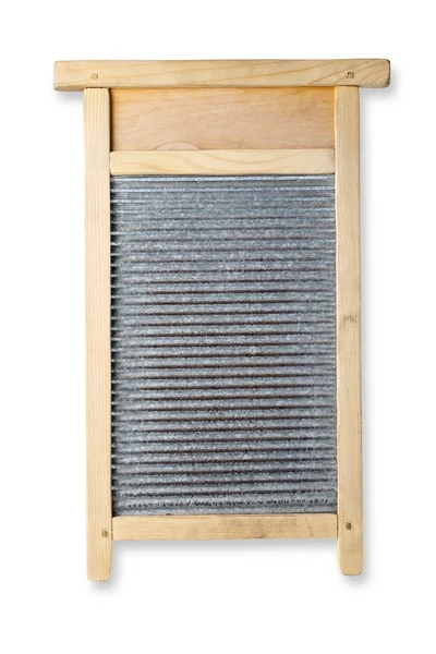 Vintage washboard na białym tle na białym tle — Zdjęcie stockowe