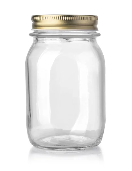 孤立的空玻璃罐 — 图库照片
