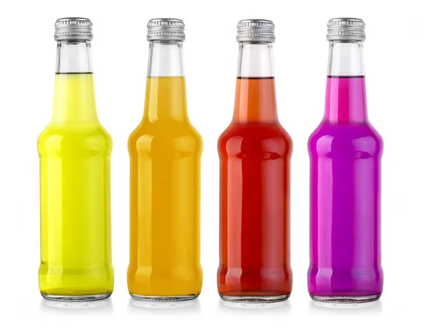 Набір пляшок зі смачним напоєм — стокове фото