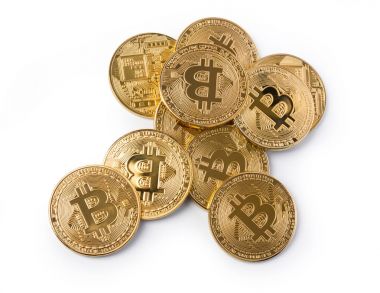 Bitcoins. Beyaz Kırpma yoluyla yeni sanal money.isolated