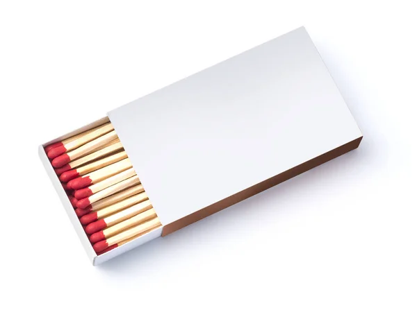 Box Matches Isolated White Background Clipping Path — Stock Photo, Image