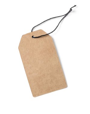 İple bağlanmış boş etiket.