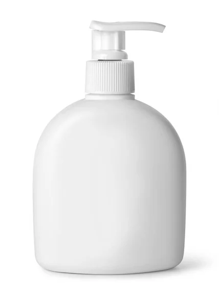 Garrafa de plástico branco cosmético — Fotografia de Stock