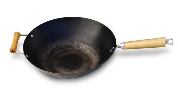 Järn wok isolerade — Stockfoto