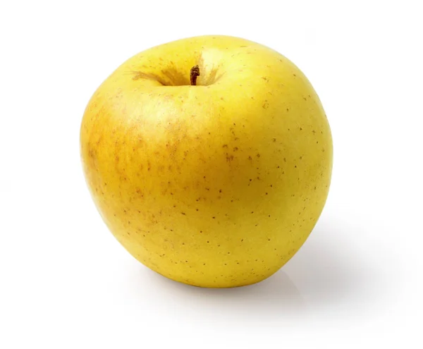 Yellow apple on white — Stock Photo, Image