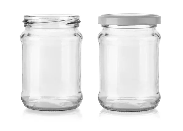 Empty glass jar isolated — Stock Photo, Image
