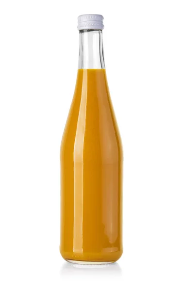 Bouteille orange en verre de jus — Photo