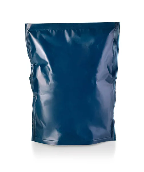Modrý prázdný papírový sáček na kávu — Stock fotografie
