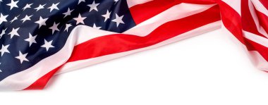 Beyaz arkaplanda Amerikan bayrağı