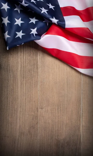 US flag on wooden background. N — Stock Photo, Image