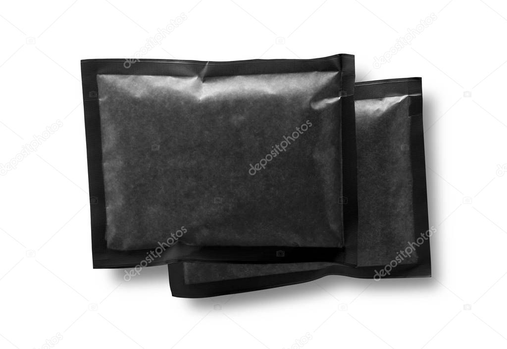 Black paper package isolated