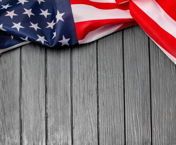 Flaga USA na drewnianym tle. — Zdjęcie stockowe