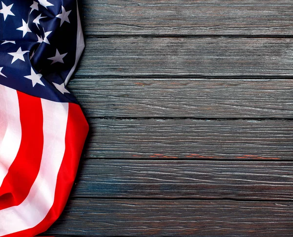 US flag on wooden background. — Stock Photo, Image