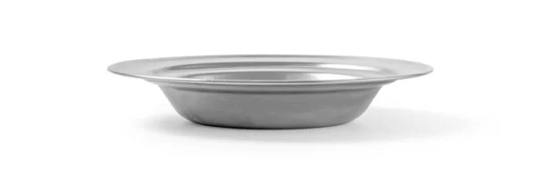 Ανοξείδωτο πιάτο σε λευκό — Φωτογραφία Αρχείου