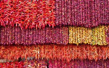 Kuru sıcak biber arkaplanı. 