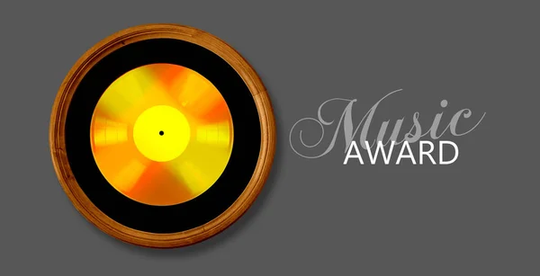 Gold record music disc award — Stock Photo, Image