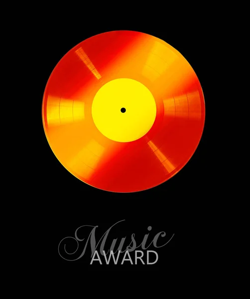 Gold record music disc award — Stock Photo, Image