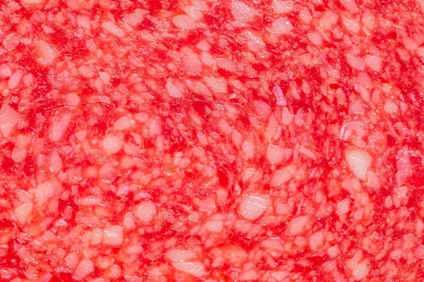 Close up of pink appetizing salami — Stock Photo, Image