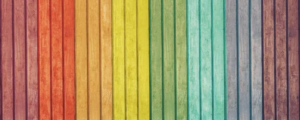 Houttextuur Achtergrond Oude Panelen Regenboog Verloop Multi Kleuren Van Scène — Stockfoto
