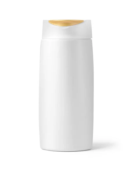 Пляшка Шампуню Ізольована Білому Відсічним Контуром — стокове фото