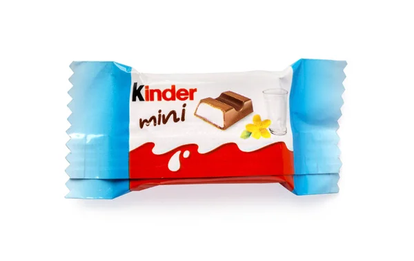 Chisinau Moldávia Setembro 2016 Barra Chocolate Mais Kinder Fundo Branco — Fotografia de Stock