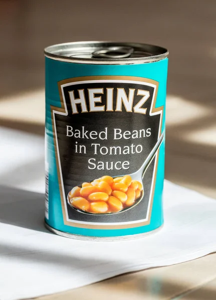 Mallorca Spain April 2016 Tin Can Heinz Baked Beans Tomato — Stock Fotó