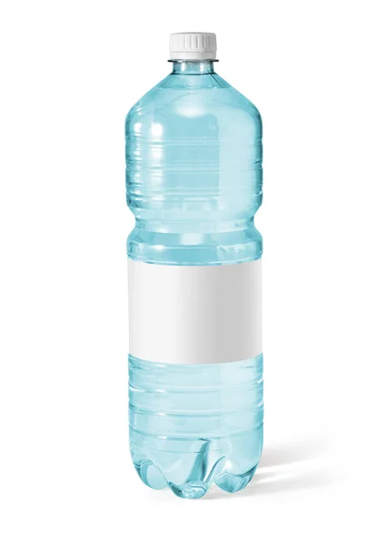 Water Bottle Blank Label Isolated White Clipping Path — Stock Photo, Image