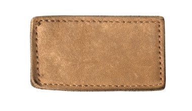 Beyaz arka plan üzerinde izole boş jeans etiket