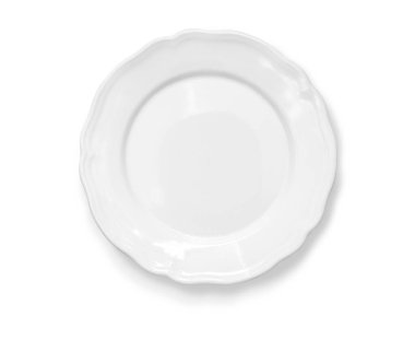 Beyaz tabak beyaz kırpma yolu ile izole