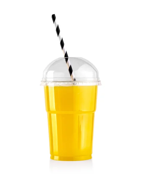 Kant Klaarmaaltijden Glas Verse Jus Orange Geïsoleerd Een Witte Achtergrond — Stockfoto