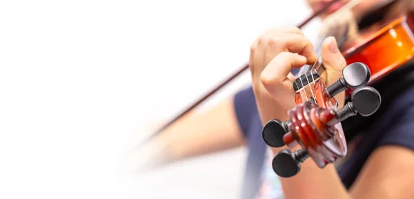 Джемль Вінтажною Скрипкою Вибірковий Фокус Найближчій Частині Фон Пробілом Копіювання — стокове фото