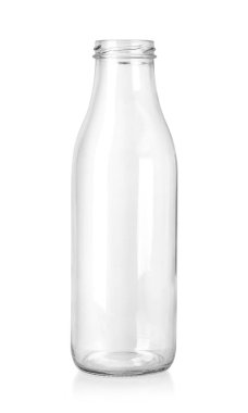 boş süt şişesi kırpma yolu ile beyaz izole