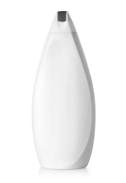 Garrafa Xampu Plástico Com Flip Top Isolado Branco Com Caminho — Fotografia de Stock