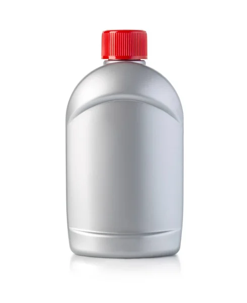 Zilveren Plastic Fles Voor Bleekmiddel Schoonmaakmiddel Wasreiniger Met Knippad — Stockfoto