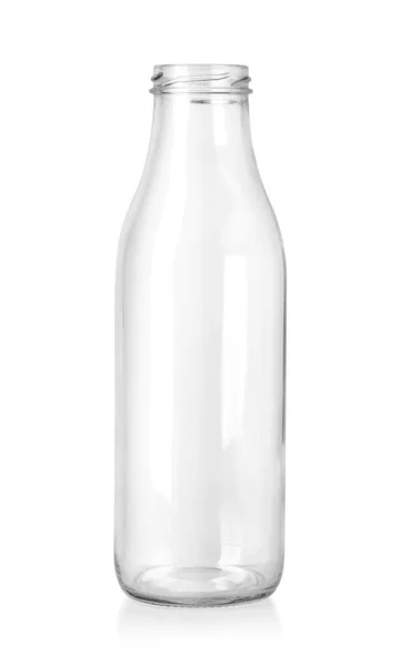 Leere Milchflasche Isoliert Auf Weiß Mit Clip Pfad — Stockfoto