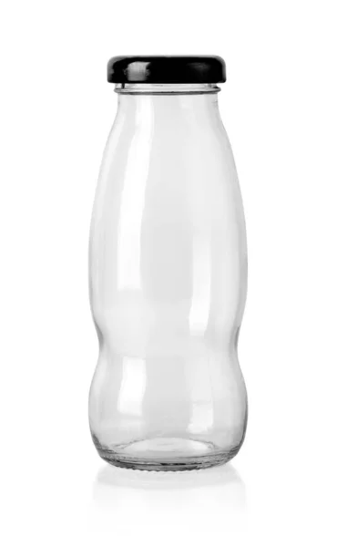 Άδειο Γυάλινο Μπουκάλι Απομονωμένο Λευκό Φόντο Μονοπάτι Απόληξης — Φωτογραφία Αρχείου