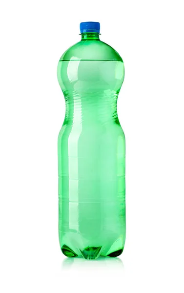 Bottiglie Plastica Bibita Isolata Bianco Con Percorso Ritaglio — Foto Stock